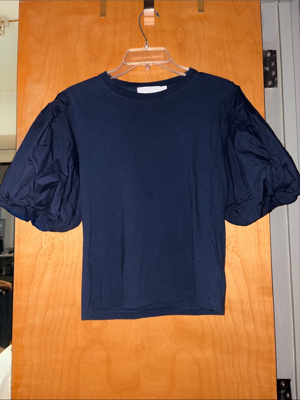 Jonathan Simkhai Navy Puff Sleeve Tee